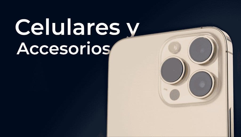 Celulares y accesorios: celular dorado con triple cámara sobre fondo oscuro